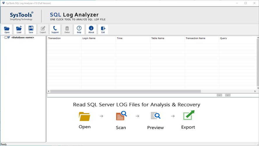 Analizador de registros SQL de SysTools