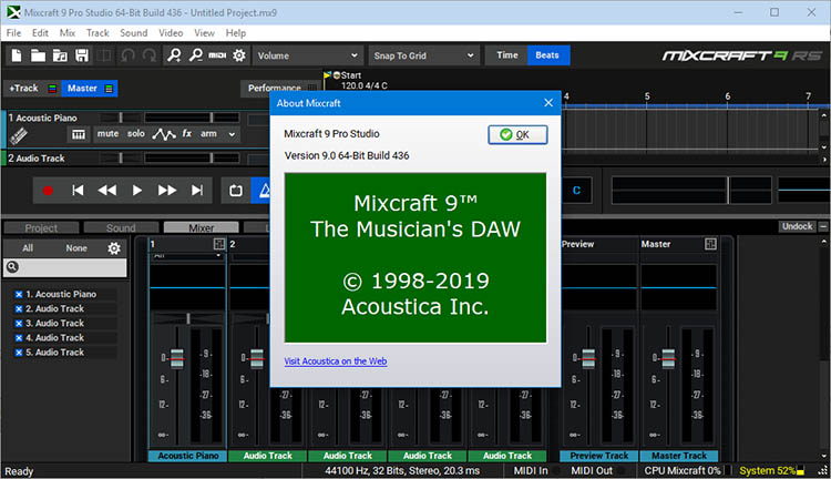 Captura de pantalla de Acoustica Mixcraft