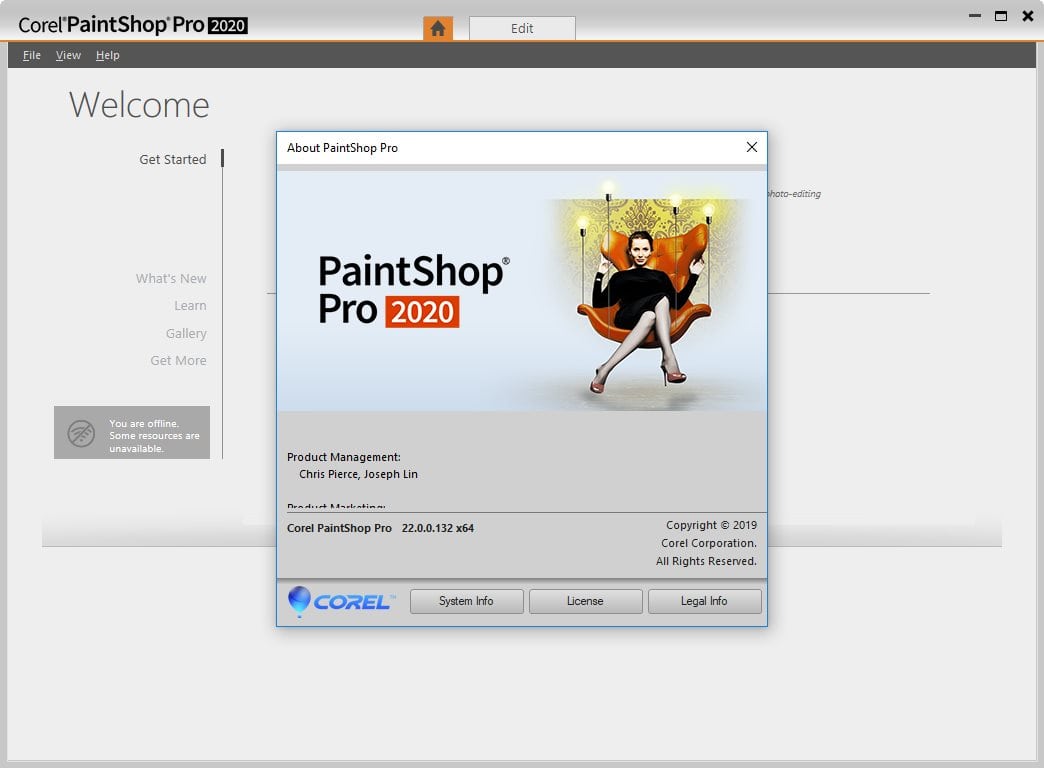 captura de pantalla de corel paintshop