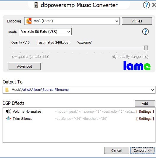 Convertidor de música dBpowerAMP