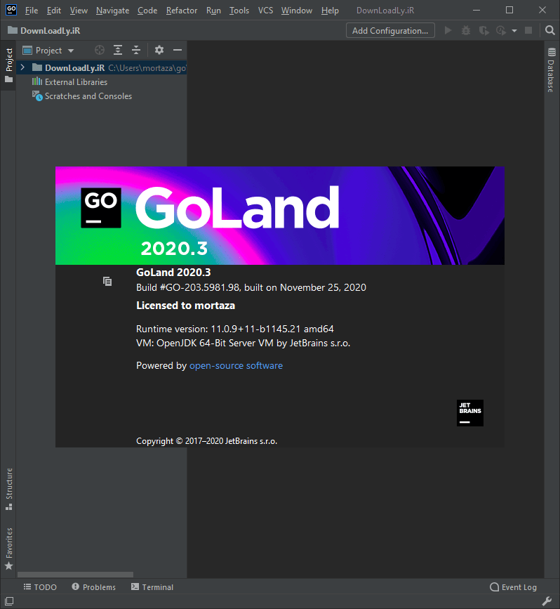 captura de pantalla de goland