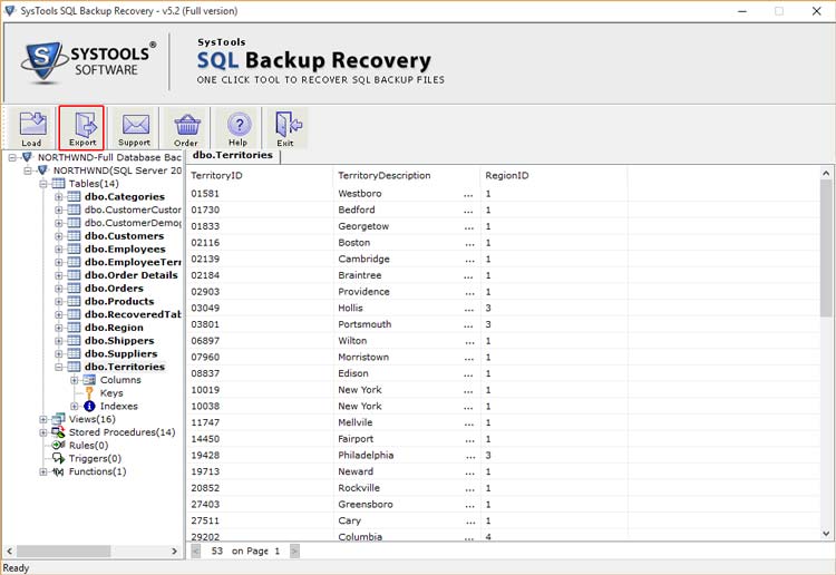 Recuperación de copia de seguridad de SysTools SQL