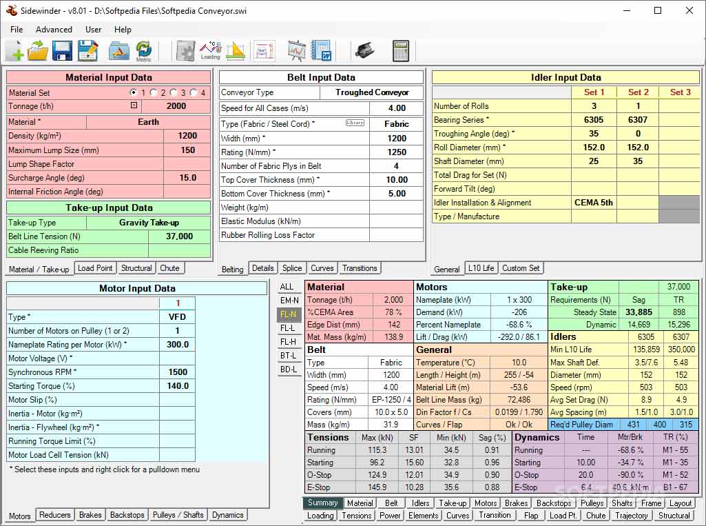 Sidewinder Conveyor Design Software captura de pantalla 2