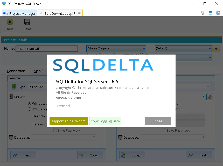 Captura de pantalla de SQL Delta para SQL Server