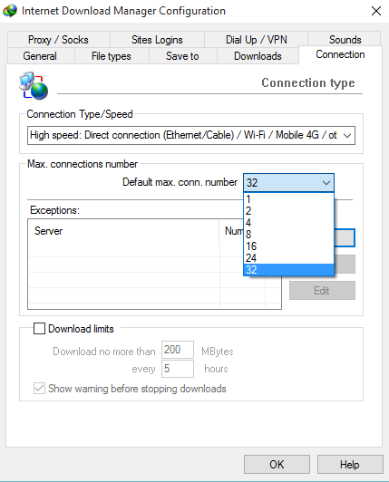 Administrador de descargas de Internet