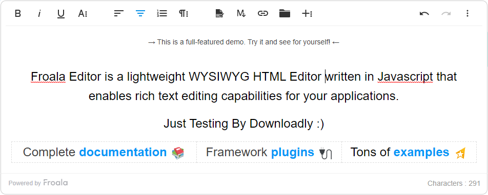 Editor HTML WYSIWYG de Fraula