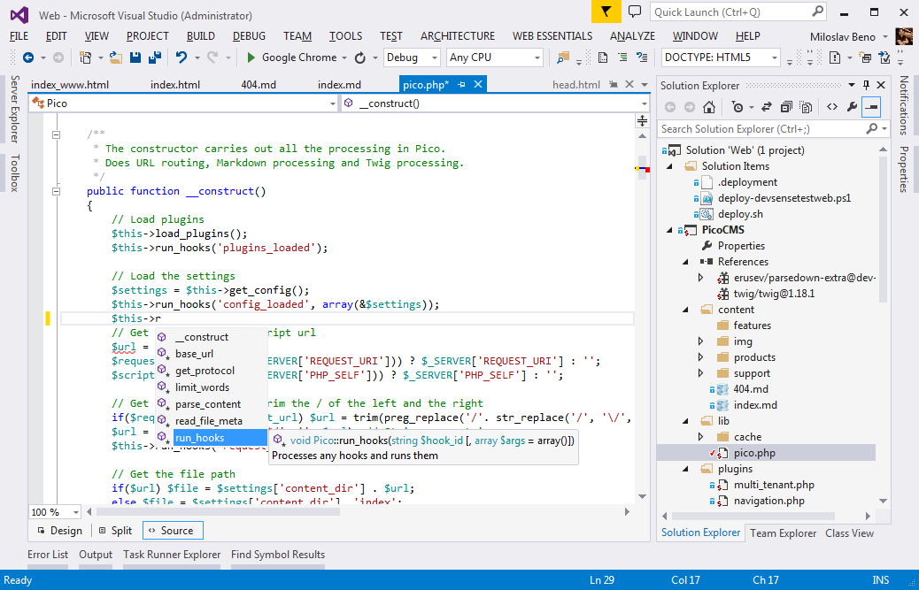 Herramientas PHP para Visual Studio