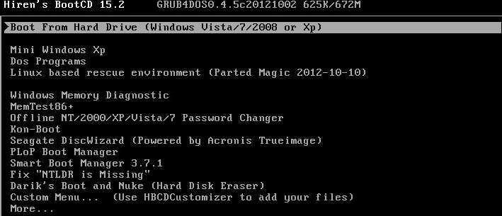CD de arranque de Hiren