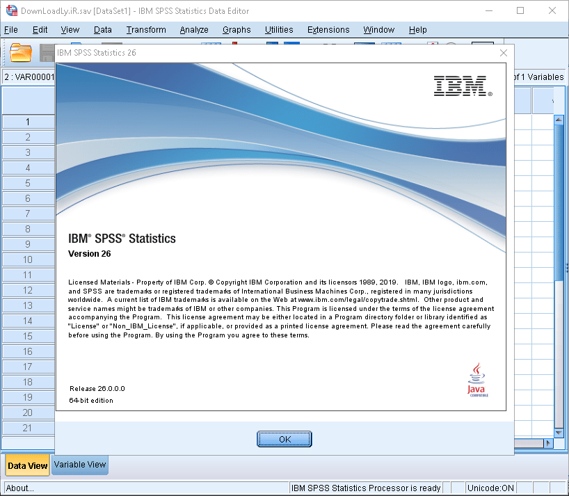 captura de pantalla spss