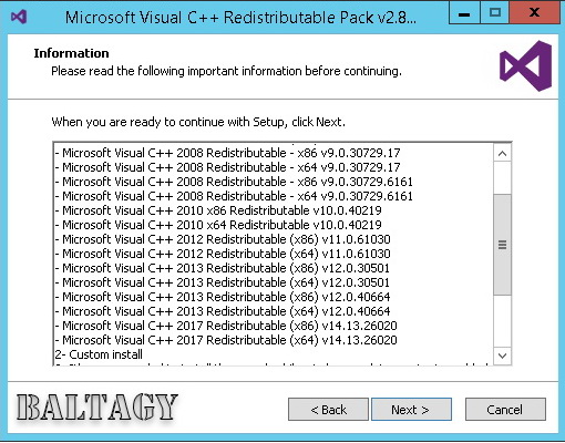 Paquete redistribuible de Microsoft Visual C++