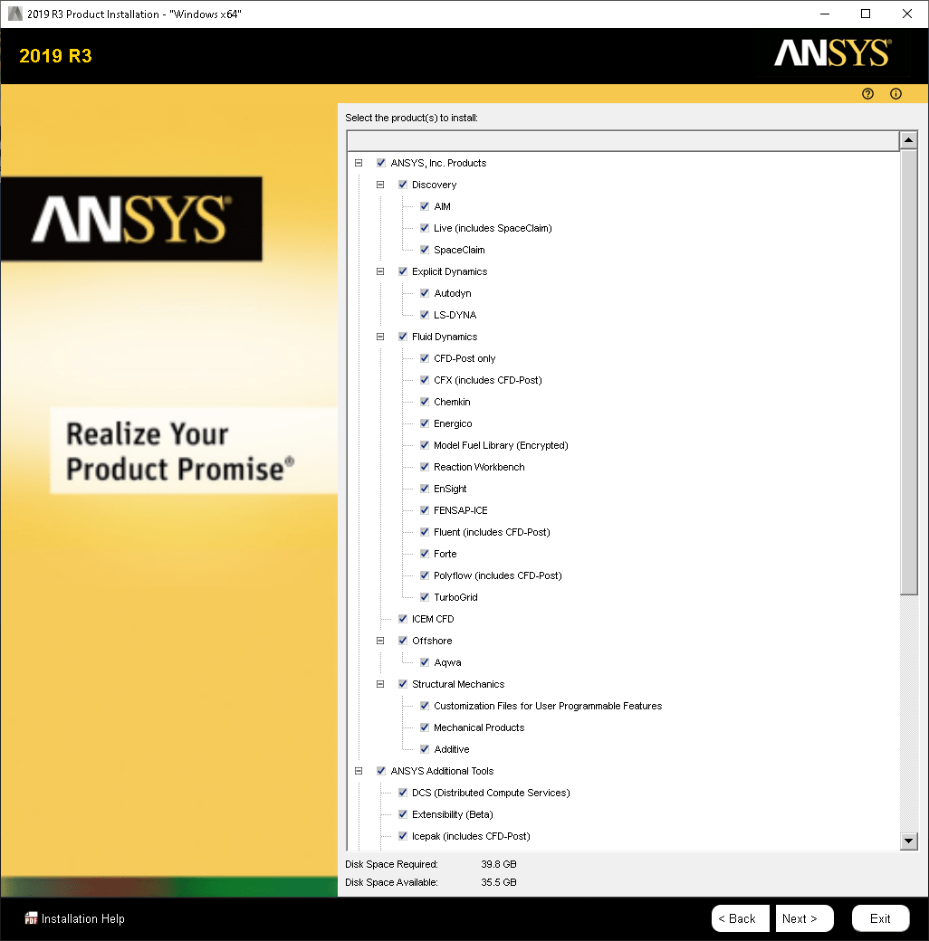 Pantalla de producto ANSYS