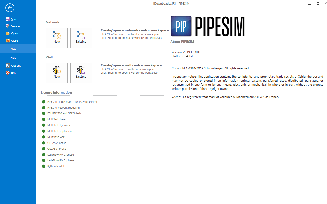 Captura de pantalla de PIPESIM