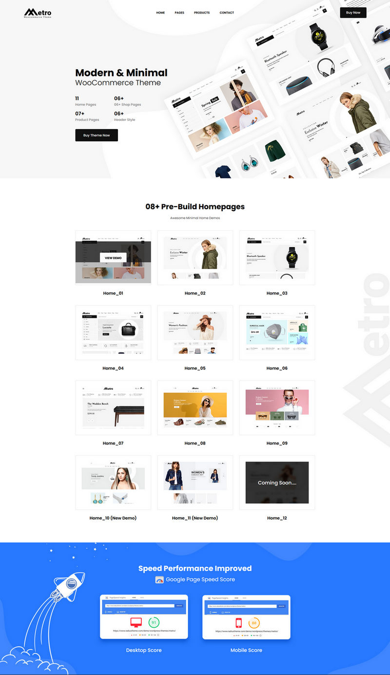 Metro - Tema minimalista de WordPress para WooCommerce