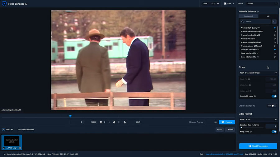 Captura de pantalla de Topaz Video Enhance AI